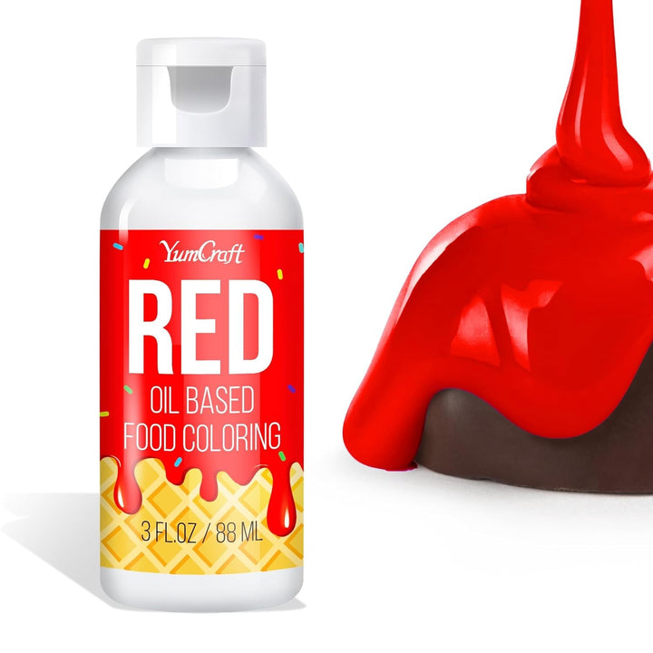 Colorant alimentar pe bază de ulei, liposolubil, 88 ml, diverse culori Coloranti Alimentari Naty Shop Rosu 88 ml