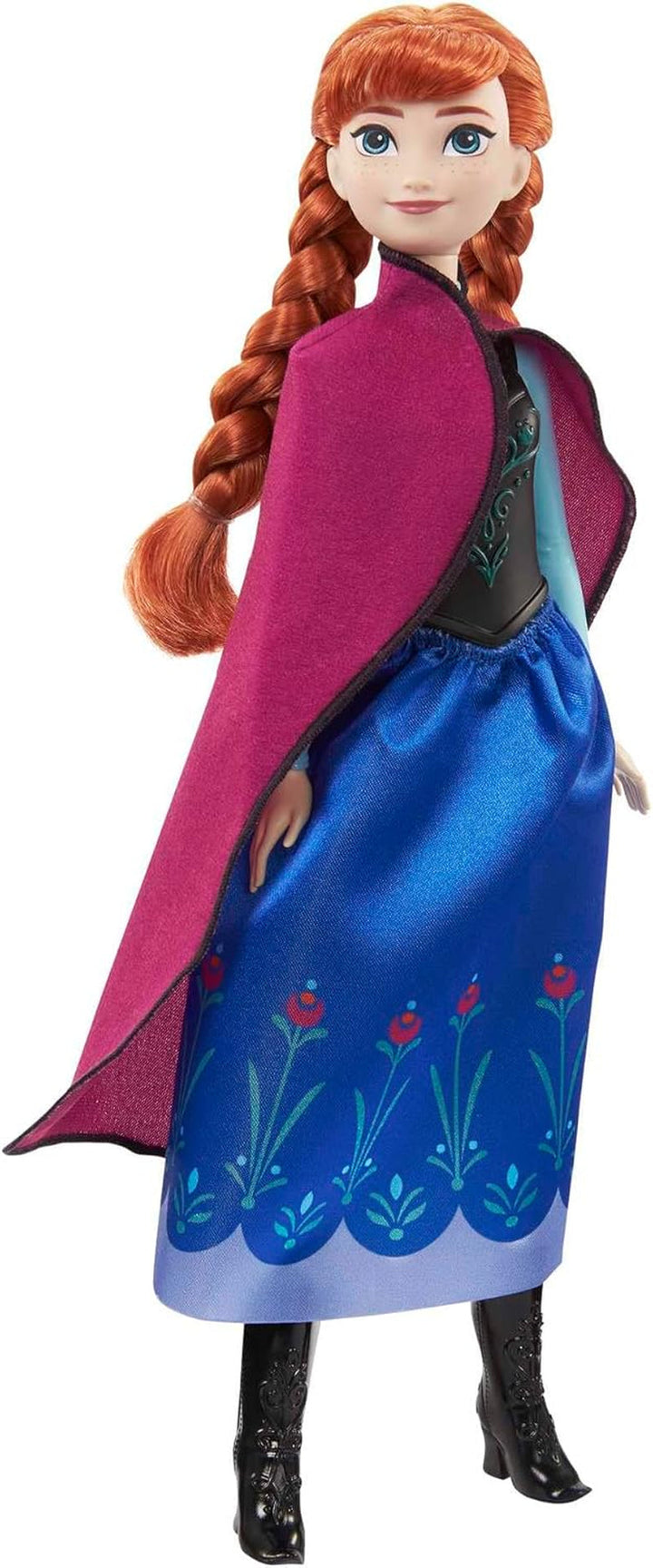 Mattel Disney Princess Anna doll, The Ice Queen doll, Păr pieptănat, Mobil, În costum de călătorie, Capa detașabilă, Cadouri Disney, Jucărie de la 3 ani, HLW49 Papusi Naty Shop
