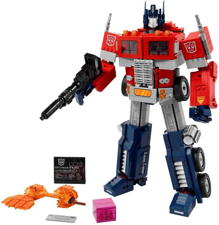 LEGO 10302 Icons Optimus Prime Set, 2In1 Robot Figura și camion Model, Transformers Toy Model Kit pentru adulți, Ziua de naștere sau Crăciun cadou pentru bărbați, femei, ea și el Seturi de constructie Besuche den LEGO-Store