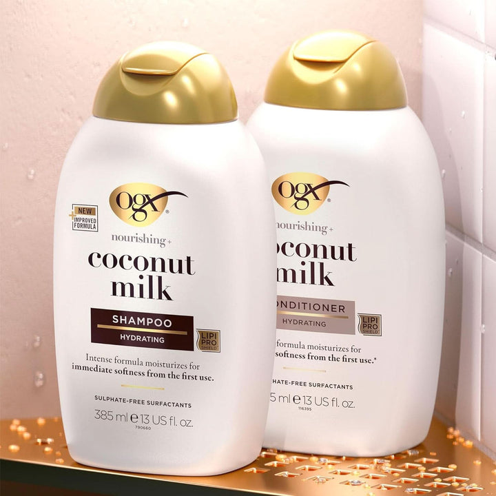 Șampon cu lapte de cocos OGX (385 ml), efect hidratant Duș și baie Naty Shop