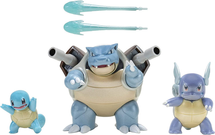 Pokémon PKW2777 - Select Development Multipacks - Glumanda, Glutexo, Glurak, Playset oficial cu figuri Action figures Naty Shop Multipacks - Schiggy, Schillok, Turtok