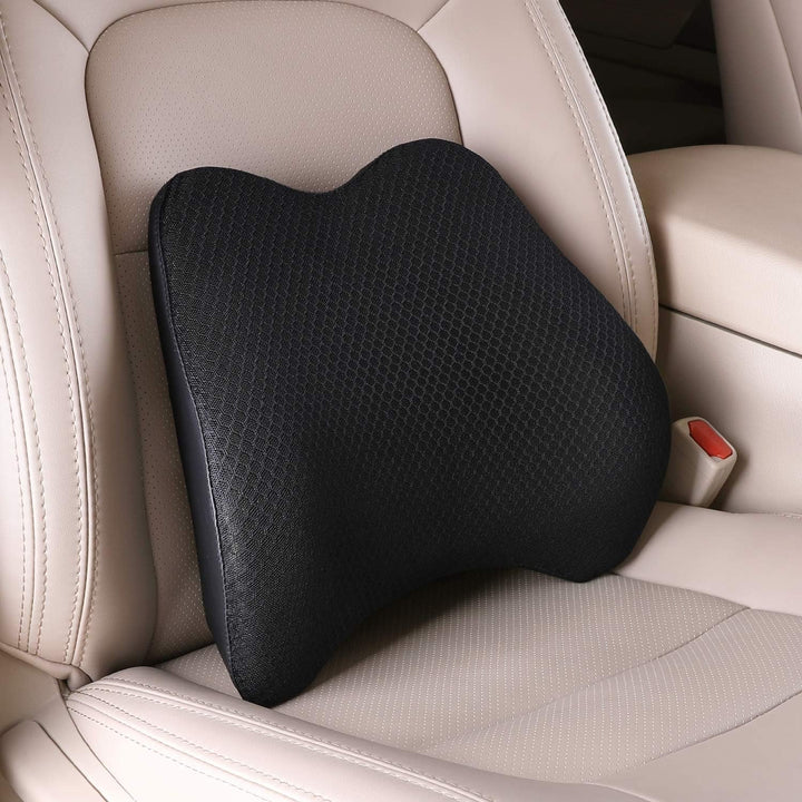 Livtribe pernă lombară auto, pernă de suport lombar din spumă de memorie, pernă ergonomică pentru spătar pentru scaune auto, scaun de birou, scaun cu rotile (negru) Perne lombare Naty Shop Negru Mare
