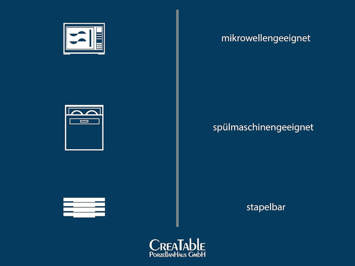 Creatable, 10689, Serie Mediterran, 12-Teiliges Geschirrset, Teller Set Aus Steinzeug, Spülmaschinen- Und Mikrowellengeeignet, Qualitätsproduktion Seturi vesela masa Naty Shop