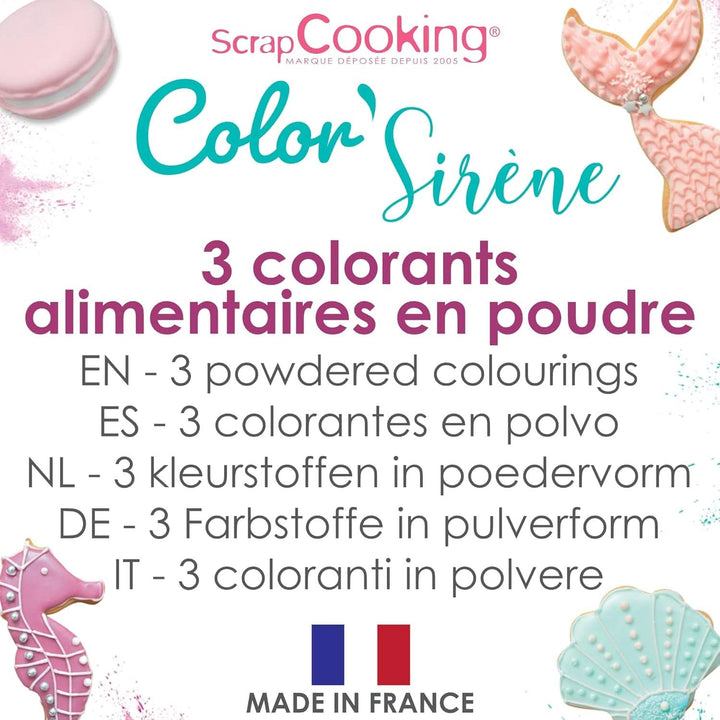 Scrapcooking, set 3 coloranți alimentari pudră Coloranti Alimentari Naty Shop