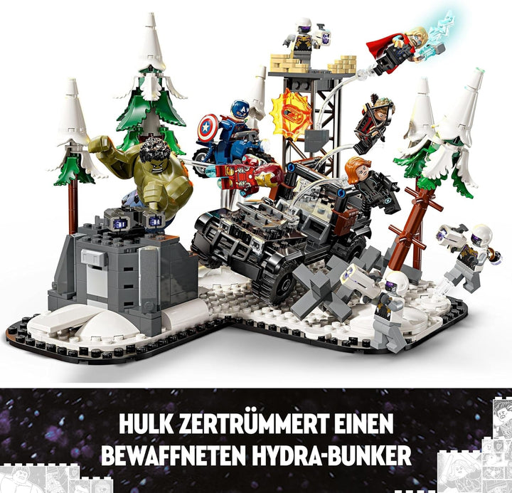 LEGO Marvel Avengers Assemble: Age of Ultron, set de construit și jucat cu 8 minifigurine de supereroi precum Thor, Hulk și Iron Man, jucărie de construit pentru băieți și fete, set de aventură 76291 Seturi de constructie Besuche den LEGO-Store