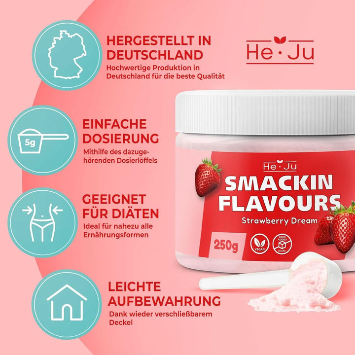 He-Ju, Pudră cu aromă de căpsuni, 250 grame Arome Naty Shop