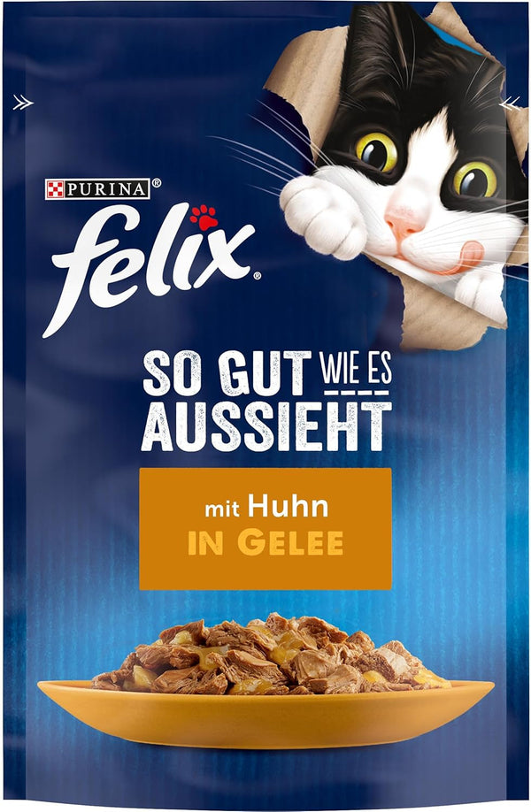 FELIX so Good How It Looks Hrană pentru pisici umedă în jeleu, cu pui, 26Pack (26 X 85G)
