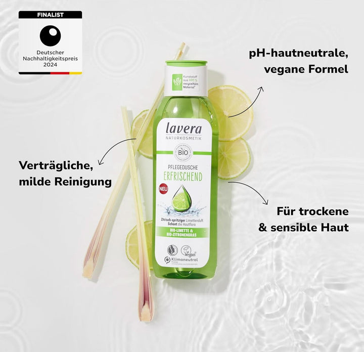 Lavera, Gel de duș răcoritor cu lămâie verde organică, 250 ml Duș și baie Naty Shop