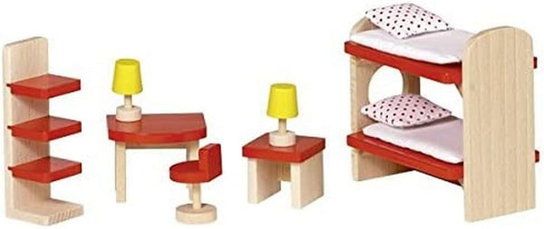 Goki 51719 Mobilier pentru păpuși camera copiilor, Basic, Nature, Mic Casute de papusi Naty Shop Titlu implicit