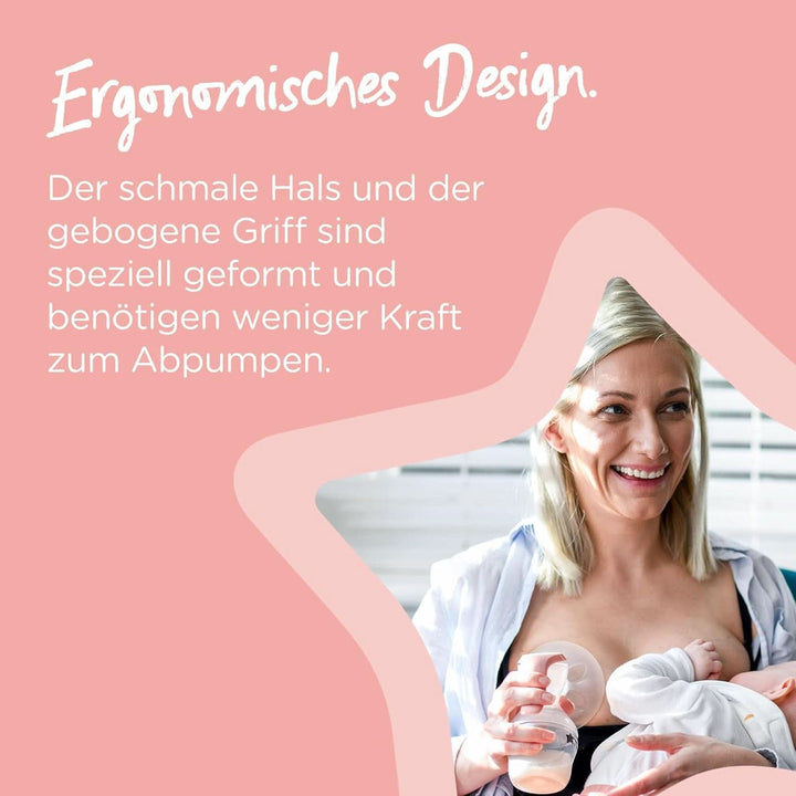 Tommee Tippee Made for Me Manuelle Einzel-Milchpumpe, Starke Saugkraft, Ergonomischer Griff, Tragbare Und Leise Milchpumpe, Samt Babyflasche Accesorii Hrana si Alaptare Bebe Naty Shop