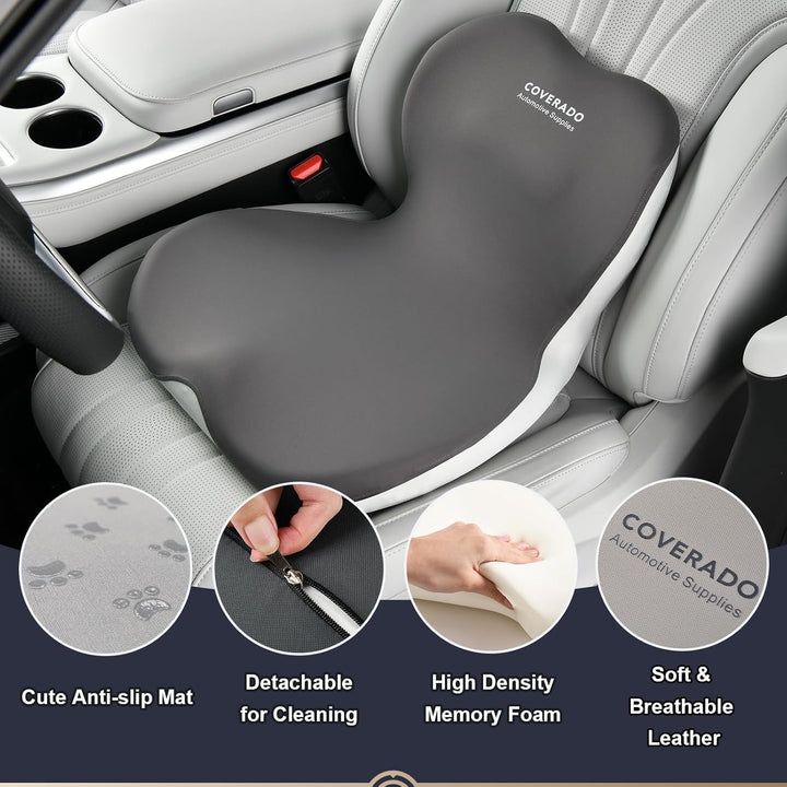 Coverado Pernă de scaun și pernă de susținere lombară O singură bucată pentru scaun de birou și scaun auto, pernă ergonomică de susținere a spatelui din spumă de memorie, pernă de ușurare a durerii sciatice și a spatelui și a tailbone-ului Perne lombare Naty Shop