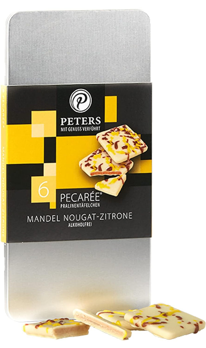 Peters, Batoane cu trufe si alcool, 63 grame Bomboane de Ciocolata Naty Shop Set de 6 bucati Turtă dulce cu migdale și lămâie