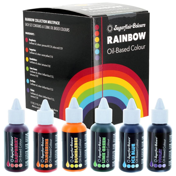 Sugarflair, Coloranti pe bază de ulei, 6 x 30 ml Coloranti Alimentari Naty Shop Default Title