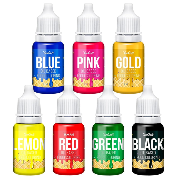 Coloranti alimentari pe baza de ulei, liposolubili, diverse culori Coloranti Alimentari Naty Shop 7 x 10 ml