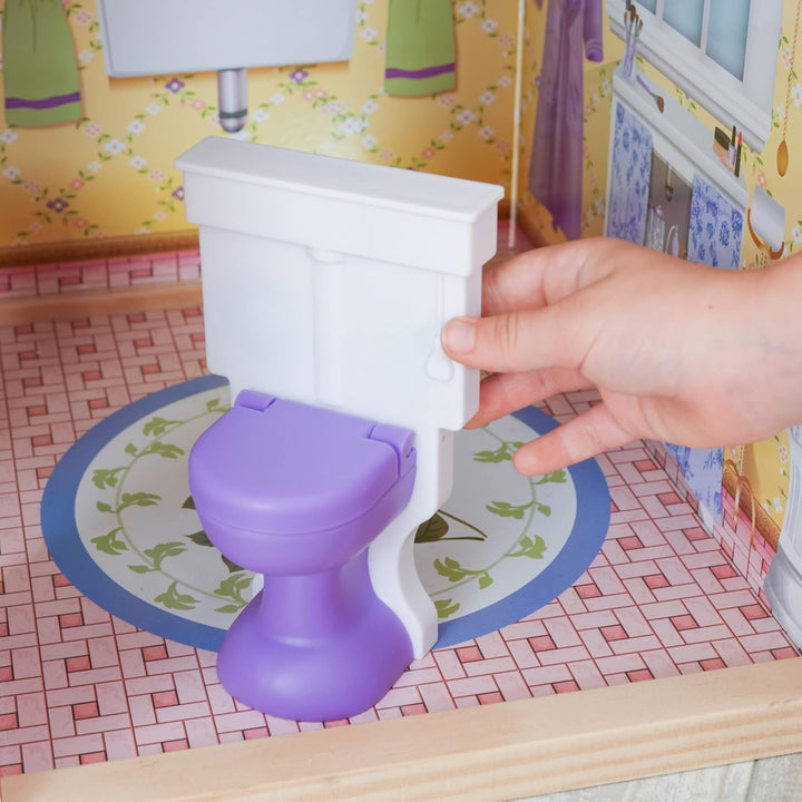 Casa de păpuși Kidkraft Magnolia Mansion din lemn cu mobilier și accesorii, set de joacă cu balcon și lift pentru păpuși de 30 cm, jucărie pentru copii de la 3 ani, 65907 Casute de papusi Naty Shop