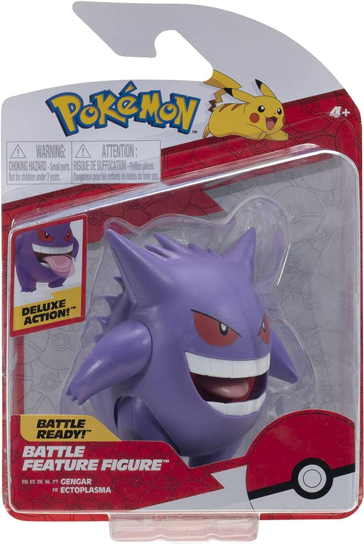 Pokémon PKW0359 - Battle Feature Figure - Gengar, figură mobilă oficială, 11,5 cm Action figures Naty Shop