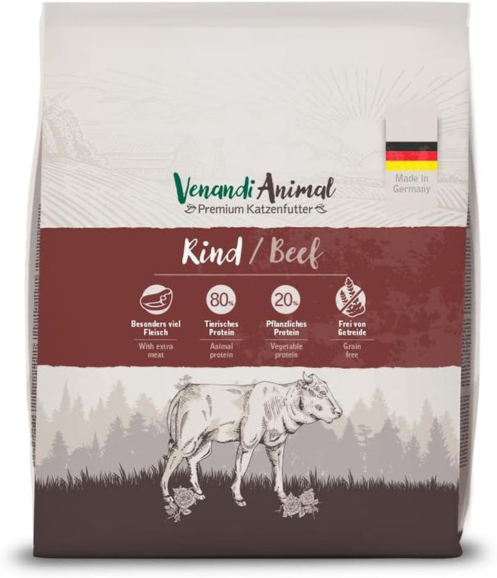 Venandi Animal - Hrană premium pentru pisici - Miel, cu multă carne proaspătă, hrană uscată, fără cereale 1 pachet (1 X 1,5kg)