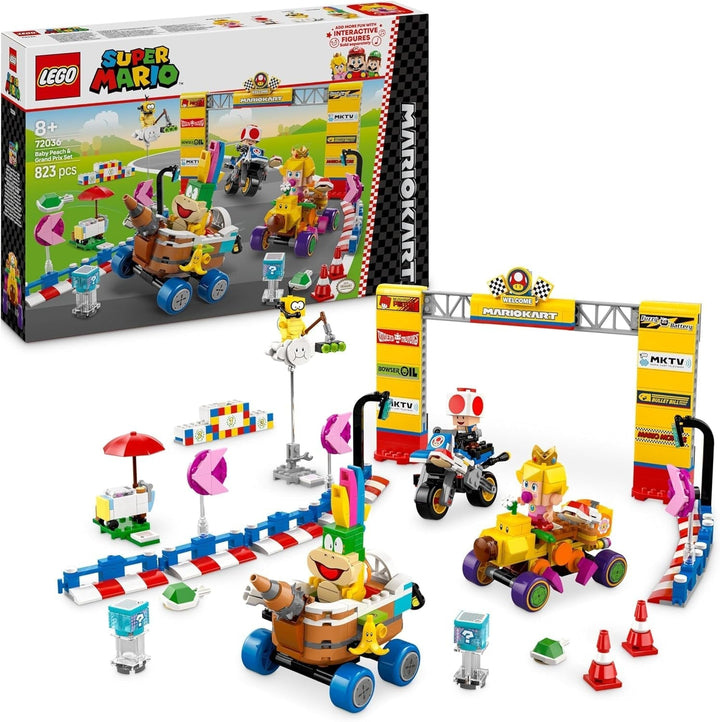 LEGO Super Mario: Mario Kart - Baby Peach & Grand Prix Set, Figuri Nintendo - Toad, Lakitu, Baby Peach și Lemmy, Cadou pentru băieți, fete și gameri de la 8 ani, Jucărie de aventură 72036 Seturi de constructie Besuche den LEGO-Store Titlu implicit