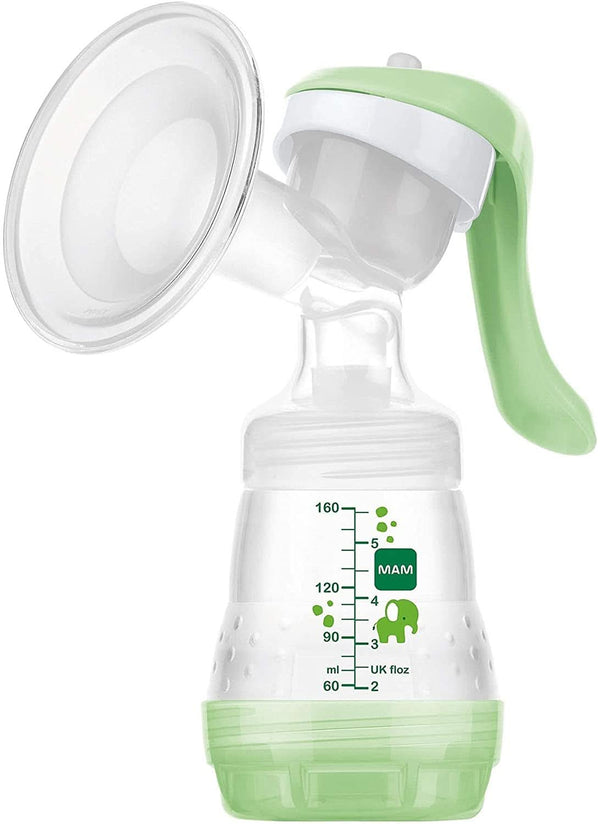 Pompă de sân de mână MAM - pompă de sân confortabilă și compactă pentru lapte matern care include 1 biberon anti-colici MAM Easy Start Accesorii Hrana si Alaptare Bebe Naty Shop Pompă de sân de mână compactă