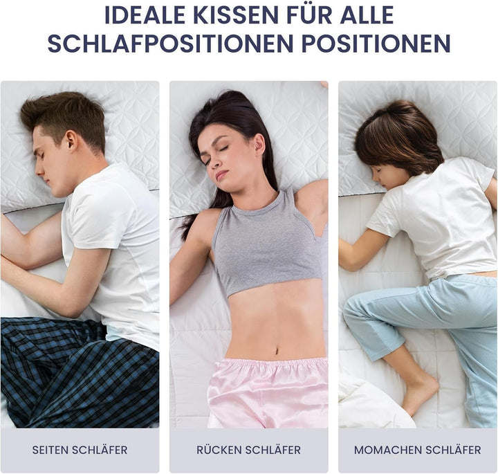 Pernă Bedstory 40X80Cm Set de 2 perne, pernă de dormit din microfibră 2X950G, pernă de pat respirabilă și lavabilă, ideală pentru un somn odihnitor profund, certificată Oeko-Tex Perne standard Naty Shop