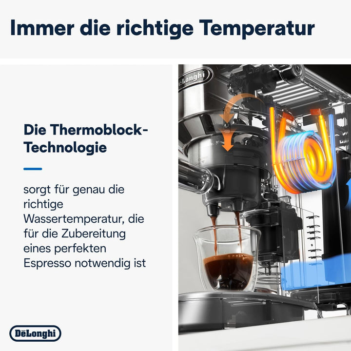 De'Longhi Dedica Style EC 685.B – Espressor portafiltru, espressor cu spumator de lapte profesional, doar 15 cm lățime, pentru cafea măcinată sau capsule ESE, rezervor de apă de 1 L, negru