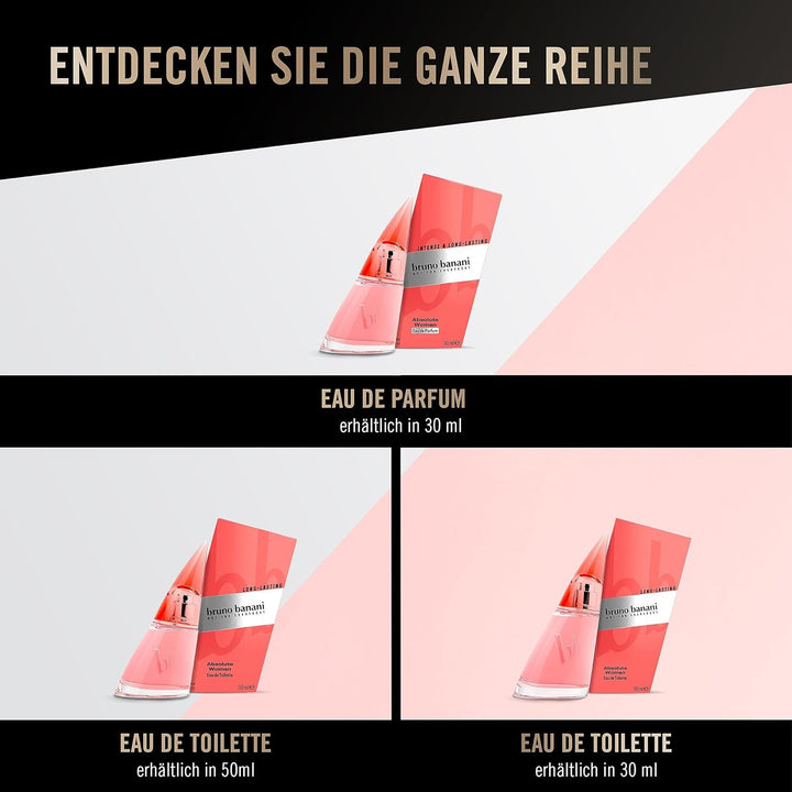 Bruno Banani Absolute Woman – Apă de Parfum Spray Natural – Fructat-Floral pentru Femei – 1 Pachet (1 x 30 ml)