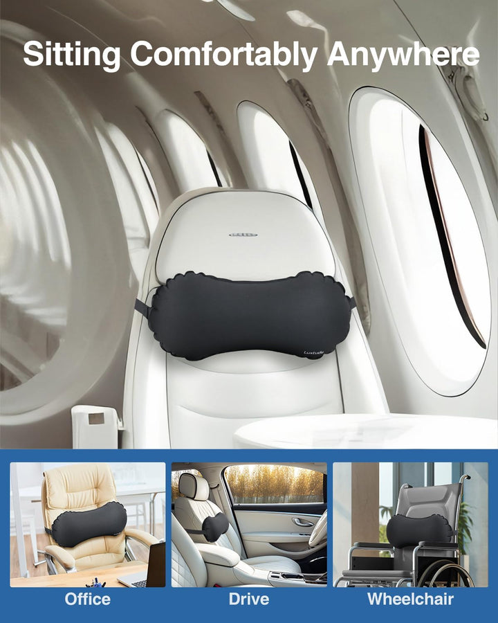 Luxtude Pernă lombară gonflabilă, pernă de sprijin lombar portabilă pentru călătorii cu avionul și mașină, pernă de călătorie gonflabilă Pernă de sprijin pentru spate Pernă pentru gât, pernă pentru spate inferior Perne lombare Naty Shop