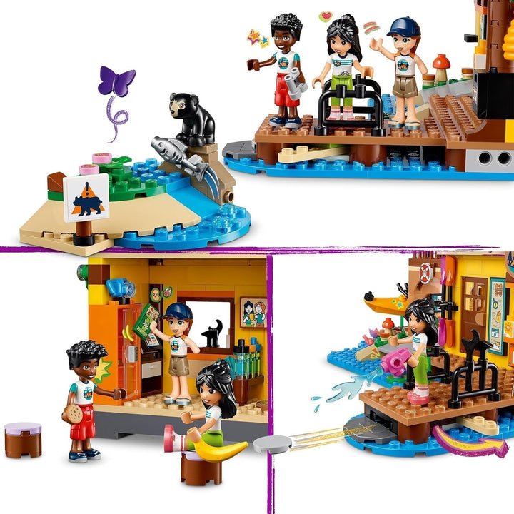 LEGO Friends Tabără de aventură cu caiac, jucărie de construcție pentru jocuri de rol, idee de cadou pentru fete și băieți de la 7 ani, set cu 3 figurine și un urs, jucărie de camping 42626 Seturi de constructie Besuche den LEGO-Store