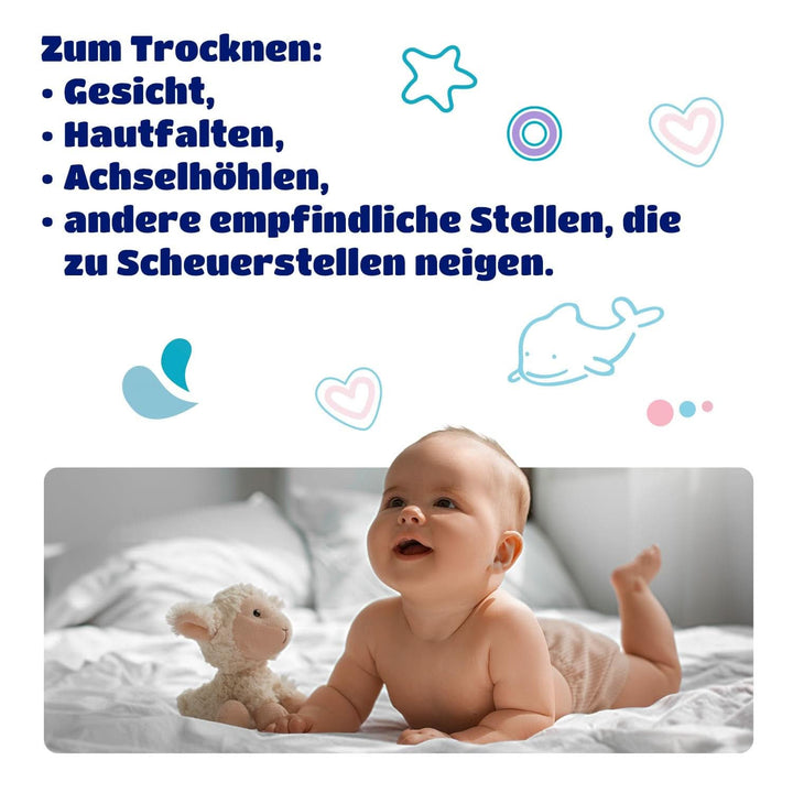 Tampoane Kindii Pure Baby - 100% bumbac - Tampoane pătrate mari pentru pielea sensibilă - Înlocuiește șervețele umede - Moale - Margini moi Servetele Umede Bebelusi Naty Shop