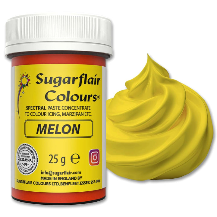 Sugarflair Spectral Eucalyptus Lebensmittelfarbe Paste, Hochkonzentrierte Lebensmittelfarbe Für Buttercreme, Zuckerpaste, Royal Icing, Kuchenmischungen Und Mehr! Lebensmittelfarbstoff - 25G Coloranti Alimentari Naty Shop Melon