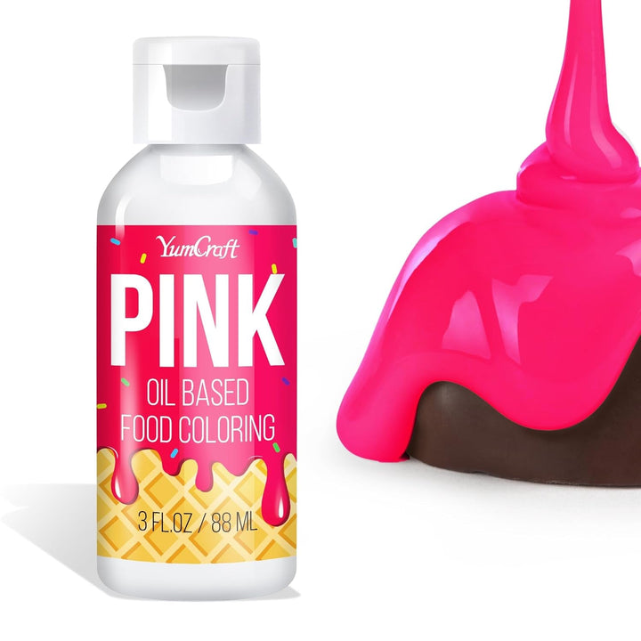 Colorant alimentar pe bază de ulei, liposolubil, 88 ml, diverse culori Coloranti Alimentari Naty Shop Roz 88 ml