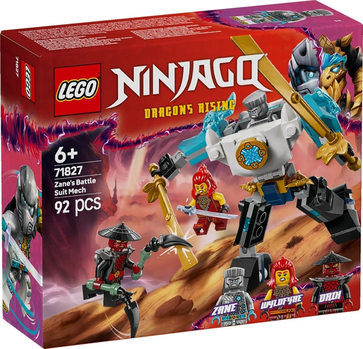 LEGO NINJAGO Zane's Action Mech - Jucărie ninja cu 3 minifigurine pentru jocuri de rol - Set mic de construit și jucat pentru copii - Idee de cadou pentru băieți și fete de la 6 ani 71827 Seturi de constructie Besuche den LEGO-Store