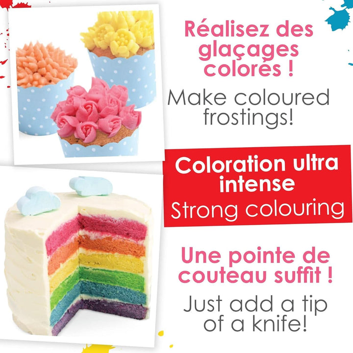 ScrapCooking, Set 3 coloranti alimentari pudra - rosu, galben, albastru, 3 x 5 grame Naty Shop