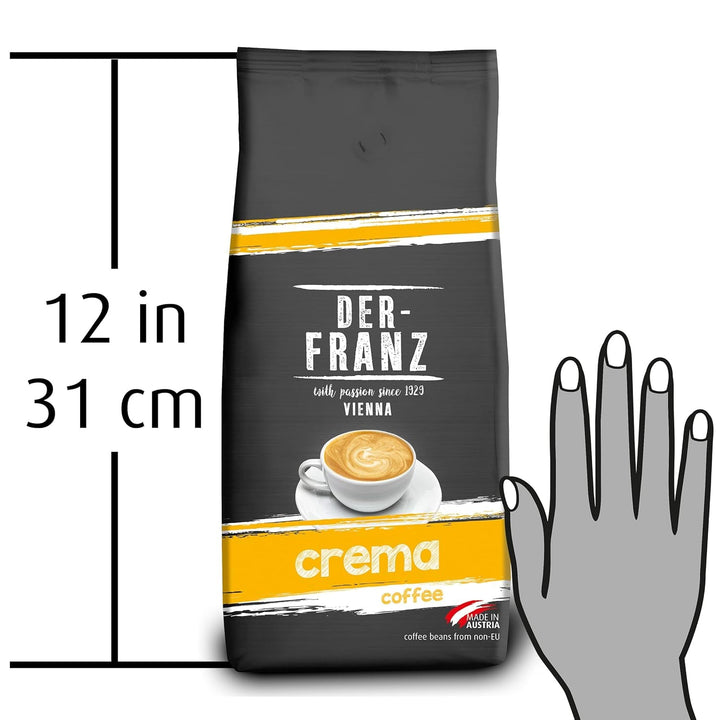 DER-FRANZ Cafea Crema, Intensitate 4/5, 100% Arabica, boabe de cafea întregi Cafea Naty Shop