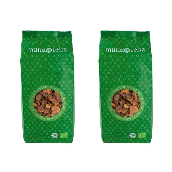 Mundo Feliz, Caise uscate cu sâmburi din agricultura ecologică, 2 x 500 grame Produse deshidratate Naty Shop 2 x 500 grame