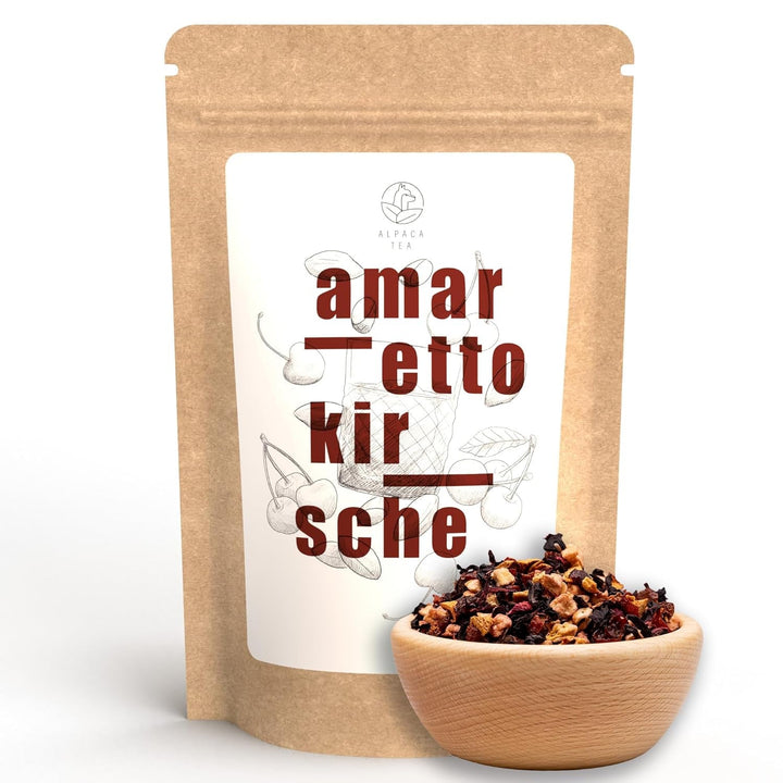 Alpaca Tea | Cireșe | Amestec de ceaiuri aromatizate cu fructe | Vrac | (100 g, cireșe din Pădurea Neagră)