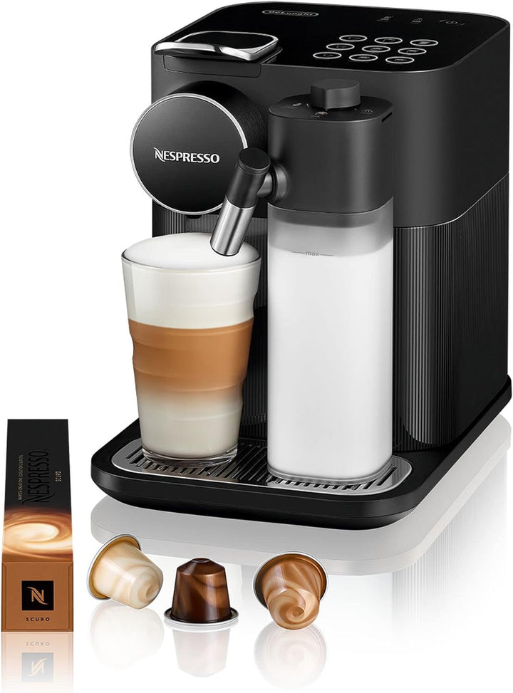 Nespresso De'Longhi EN640.W Gran Lattissima Mașină de cafea cu capsule cu sistem automat de lapte, presiune de 19 bar, 1400W, alb Espressoare Besuche den Nespresso-Store Negru
