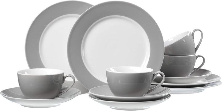 Ritzenhoff & Breker Kombiset Doppio, 24-Teilig, Grau Seturi vesela masa Naty Shop Grau Kaffeeservice