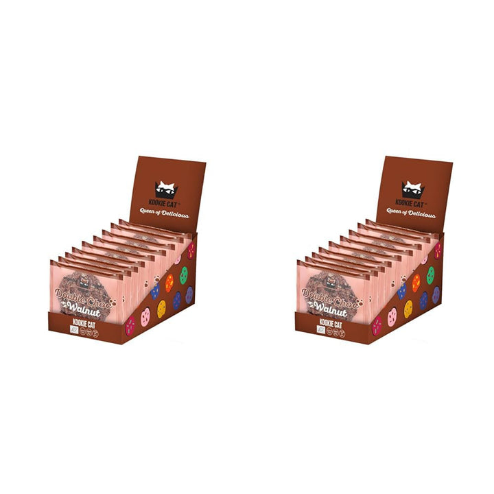 Ciocolată dublă cu nuci - Fursecuri vegane, fără gluten, fără soia, organice, cu caju și ovăz - 12 x 50g pachet multiplu (pachet de 2)