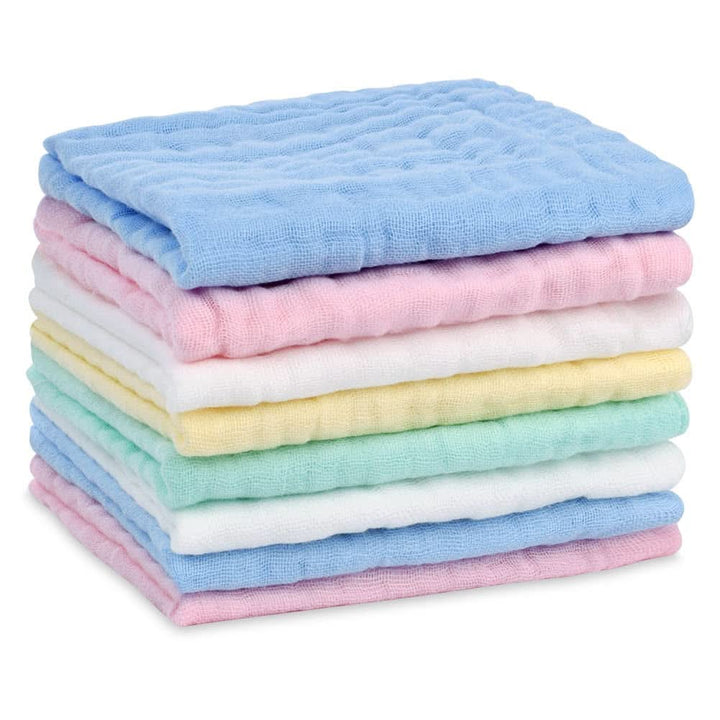 Prosoape de muselină pentru bebeluși, pachet de 8 prosoape din bumbac organic, absorbante, 25 x 25 cm Mama si Copilul Naty Shop