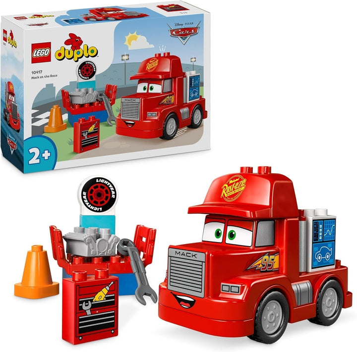 LEGO DUPLO | Disney and Pixar™S Cars Mack Truck Racing, set de mașini cu camion de jucărie pentru copii de 2 ani și peste, cadou pentru copiii de 2 ani care iubesc camionul roșu din film 10417 Seturi de constructie Besuche den LEGO-Store Titlu implicit