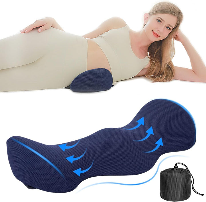 TFCIOD Pernă de susținere lombară, pernă de confort a coloanei vertebrale din spumă de memorie, pernă lombară, pernă de susținere a spatelui cu design ergonomic pentru ameliorarea durerii, pernă sciatică pentru pat, canapea, mașină (gri) Perne lombare Naty Shop Albastru marin