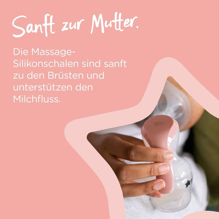 Tommee Tippee Made for Me Manuelle Einzel-Milchpumpe, Starke Saugkraft, Ergonomischer Griff, Tragbare Und Leise Milchpumpe, Samt Babyflasche Accesorii Hrana si Alaptare Bebe Naty Shop