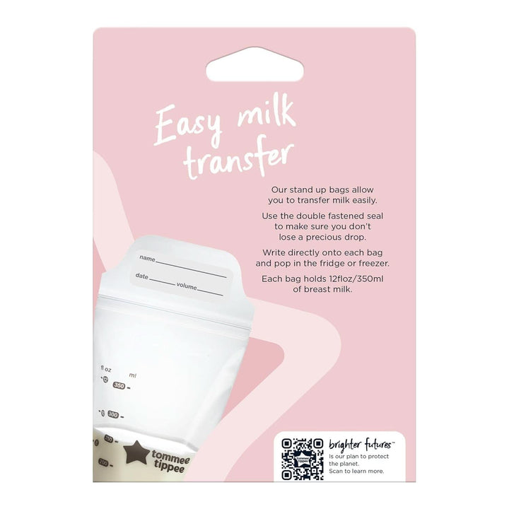 Tommee Tippee Closer to Nature Pungi pentru depozitarea laptelui matern, pre-sterilizate, 350 ml Accesorii Hrana si Alaptare Bebe Naty Shop