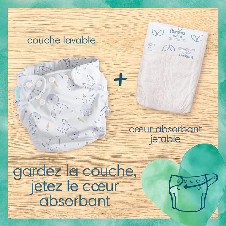 Pampers - Harmony Hybrid Starter Pack, 3 scutece lavabile + 25 șervețele de unică folosință - 1 pachet Mama si Copilul Naty Shop
