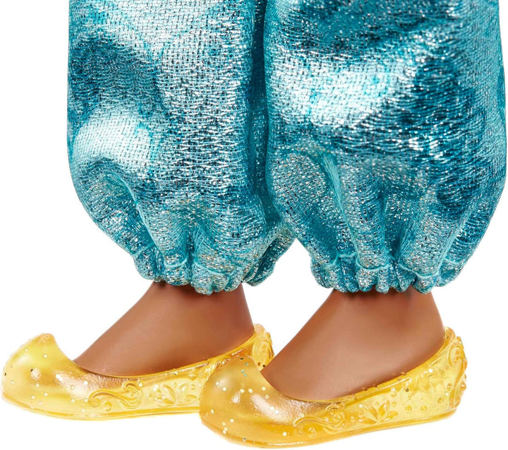 Jucărie Mattel Disney Princess, păpușă mobilă Jasmine Fashion cu haine și accesorii strălucitoare, inspirată de filmul Disney, cadou pentru copii, HLW12 Papusi Naty Shop