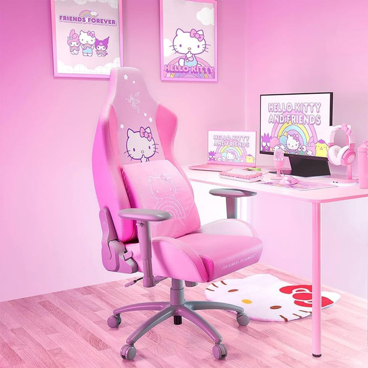 Razer Lumbar Cushion - Suport ergonomic pentru scaune de gaming cu postură perfectă (modelat pentru zona lombară, umplutură cu spumă de memorie, plic moale de catifea) Hello Kitty and Friends Ed. Perne lombare Naty Shop