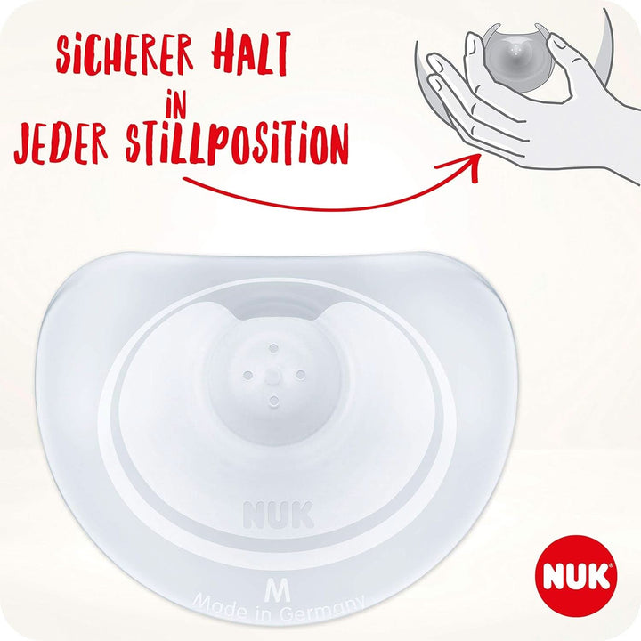 NUK Stillhütchen | Brusthütchen Zum Stillen | Schützt Vor Wunden Brustwarzen | Dünnes Silikon | Größe M (20Mm) | Inklusiv Schutzdose | 2 Stück Accesorii Hrana si Alaptare Bebe Naty Shop