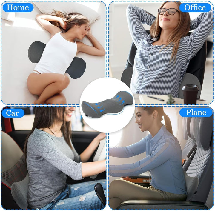 TFCIOD Pernă de susținere lombară, pernă de confort a coloanei vertebrale din spumă de memorie, pernă lombară, pernă de susținere a spatelui cu design ergonomic pentru ameliorarea durerii, pernă sciatică pentru pat, canapea, mașină (gri) Perne lombare Naty Shop