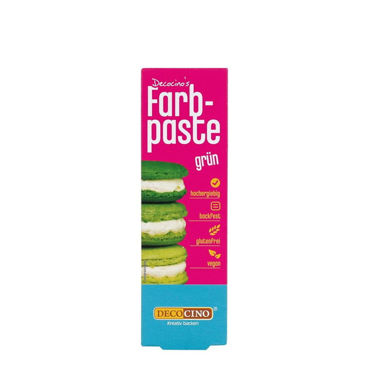 DECOCINO Colour Paste, 20 grame, ideal pentru colorarea prăjiturilor, fondantului și cremelor - fără azot și fără gluten Coloranti Alimentari Naty Shop Verde 20 grame